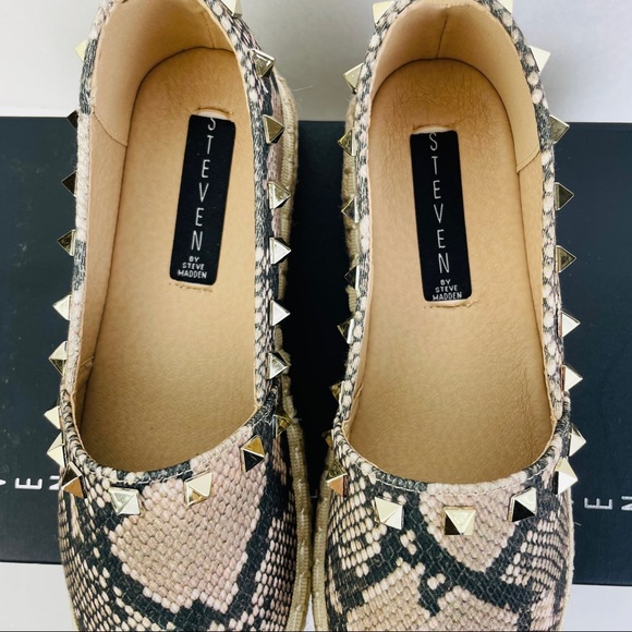 Steven by Steve Madden Billie Studded Espadrille Python Shoes Women’s Size 6 - Picture 8 of 10